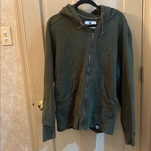 American Giant green full zip heavy cotton hoodie